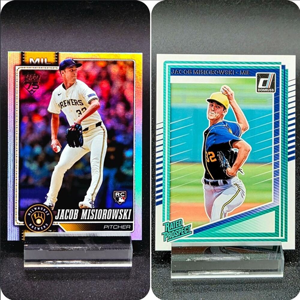 Jacob Misiorowski Topps Holo Foil Prospect RC Milwaukee Brewers Top Prospect